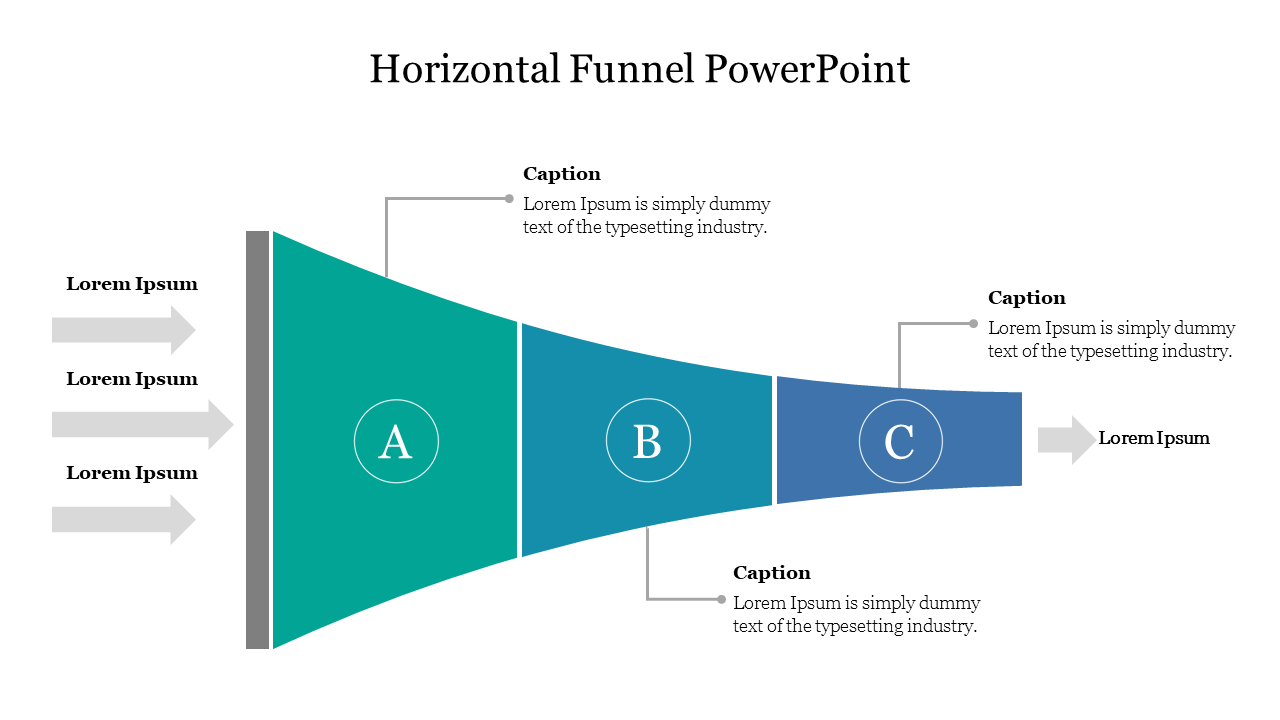 Horizontal Funnel PowerPoint